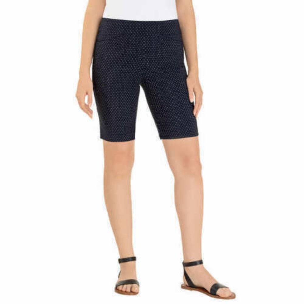 Hilary Radley Navy Polka Dot Bermuda Shorts